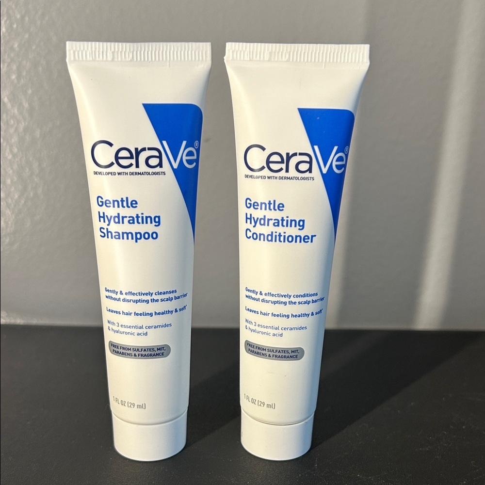 CeraVe Gentle Hydrating Shampoo and Conditioner Set - Travel Size - NEW